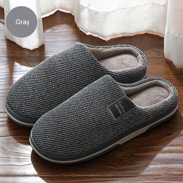 House slippers Man Warm Plush Memory foam Non-slip Super Soft Home Slippers  for Men High quality Indoor shoes Male Size 45-46