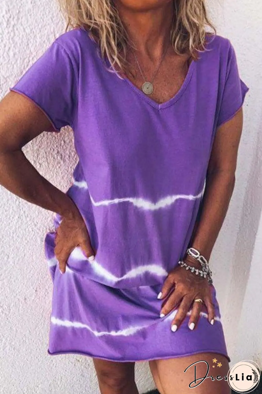 Beach Tie Dye Casual Mini Dress