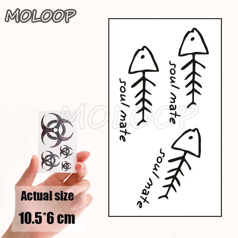 Tattoo Sticker Little Half Face Cat Element Small Animal Flower Water Transfer Temporary Fake Body Art Tatoo for Kid Girl Boy