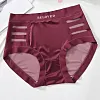 Pearlescent satin paneled mesh briefs