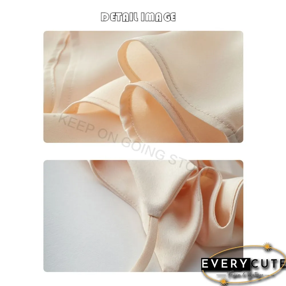 V-Neck Satin Beauty Back Camisole Women's Outer Wear Off-Shoulder Bottoming Shirt Looks Thin And All-Match New Product
