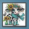 Multistyle Peinture Diamant De Forme Sp&eacute;ciale Repr&eacute;sentant Un Chien Une Vache Et Un Chat Amusants - 30 X 30 CM