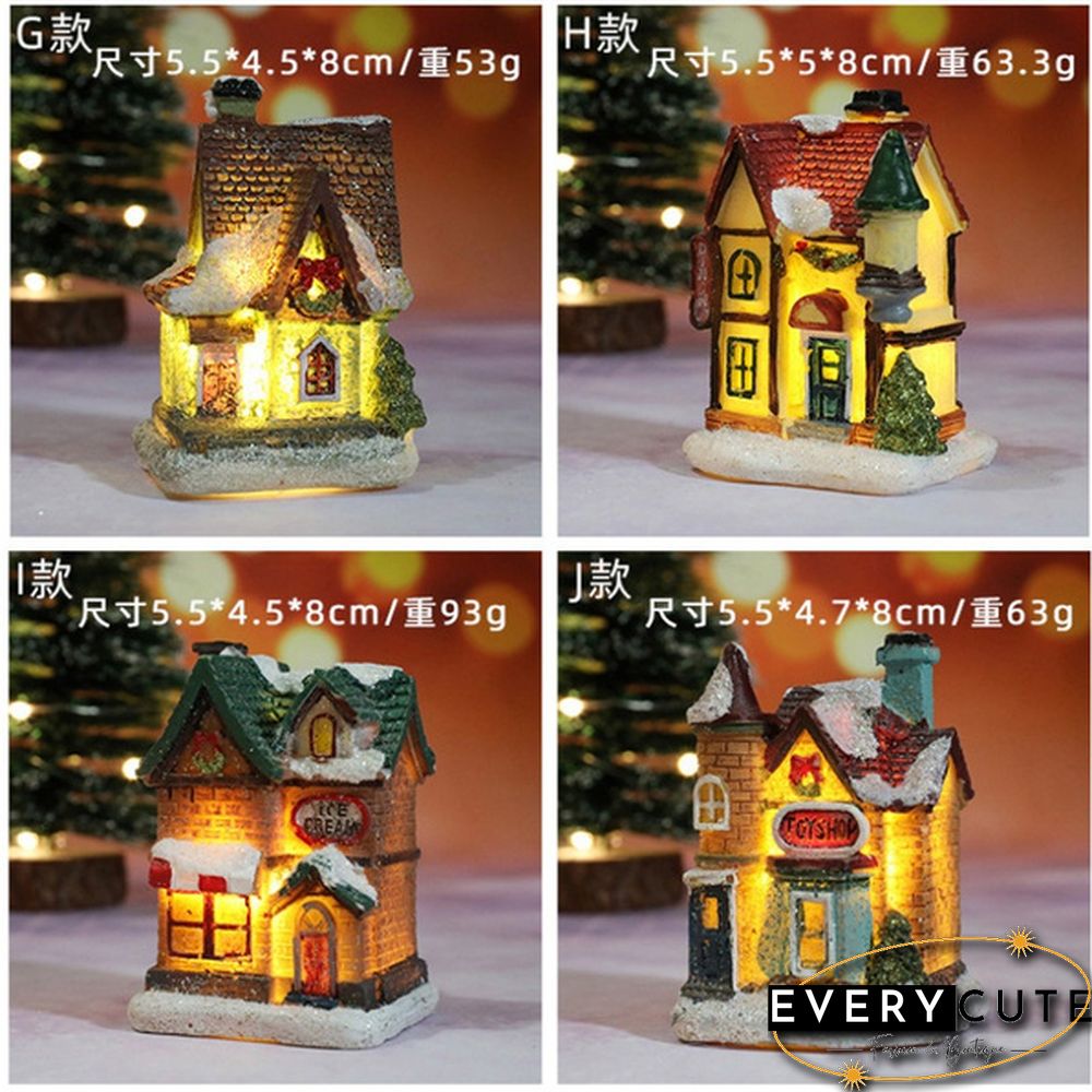 Christmas New Christmas Decorations Resin Small House Micro Landscape Resin House Small Ornaments Christmas Gifts