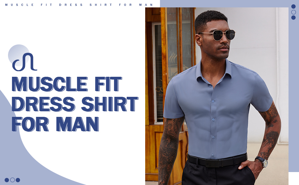 Mucle Fit Dress Shirt For Men