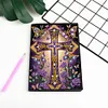 (US Local)50-Page A5 Size Cross Pattern Rhinestone Art Painting Notebook Kit for Gift
