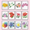 12pcs Flowers 5D DIY Square Drill Diamond Painting Kits for Adults Beginners Home Decor Diamonds Paintings Gem Art 5.91x7.09in