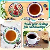 6Pcs/set Diamond Painting Wooden Animals Coaster Cup Cushion With Holder