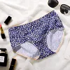 Ice silk seamless large size satin leopard print briefs