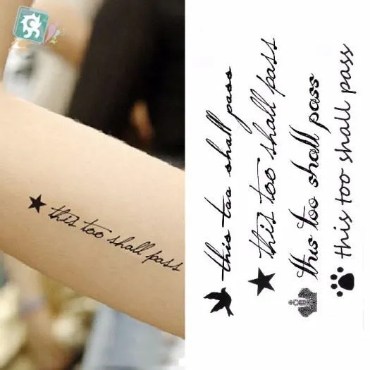 Waterproof Temporary Tattoo Sticker heartbeat wave French it is the life English letter women's tatto flash tatoo fake tattoos