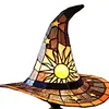 Stained Glass Witch Hat Lamp LED Creative Table Lamp Night Light for Home Decor