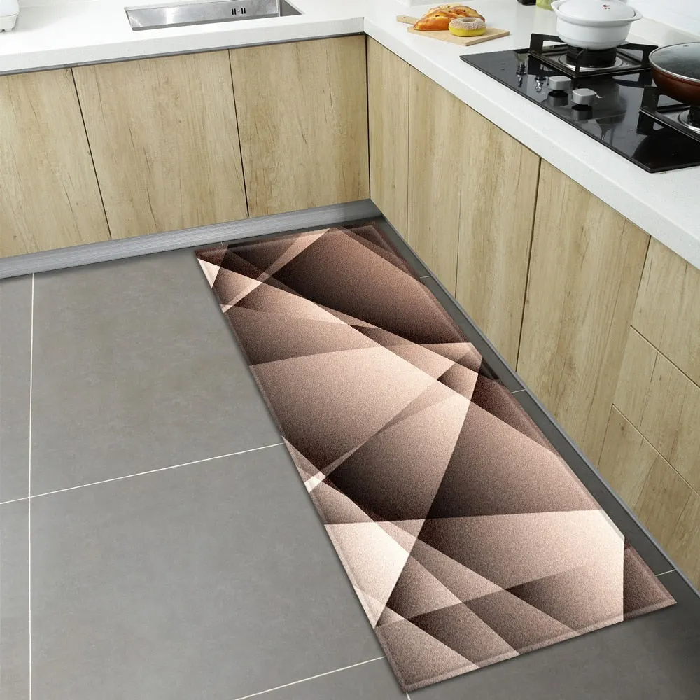 Modern Kitchen Mat Home Entrance Doormat Hallway Bathroom Anti-Slip Long Rug Bedroom Living Room Balcony Floor Decoration Carpet