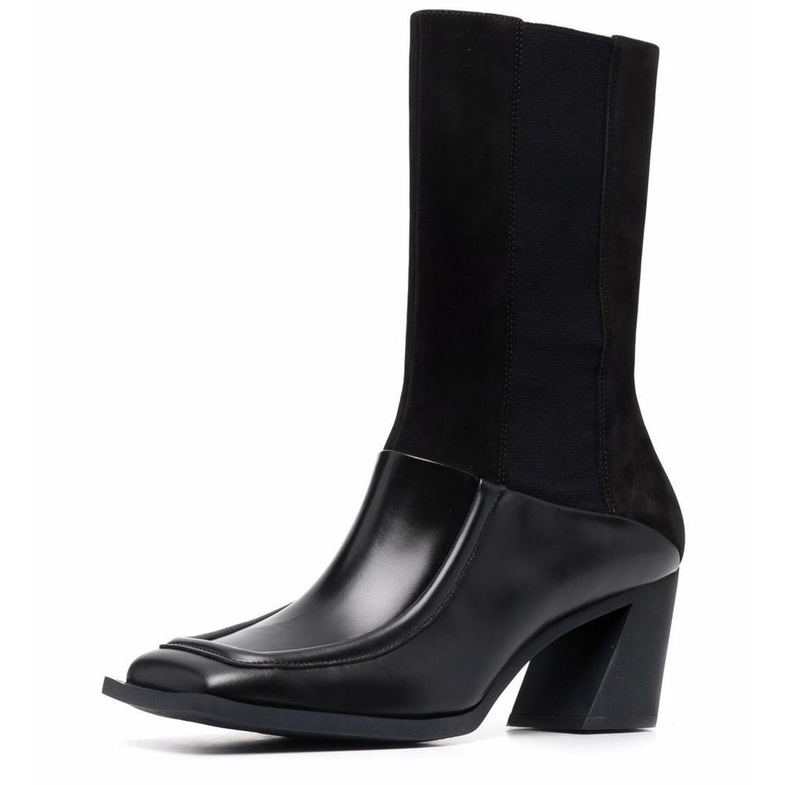 GOOSHOE Womens Square Toe Ankle Boots Strange High Heel Pull On Chelsea Shoes Western