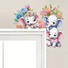(US Local)Baby Elephant Diamond Art Door Right Angle Sign for Indoor Outdoor Wall