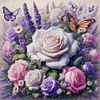 (Multi Style)Rose Butterfly-Full Embroidery 3 Strands 11CT Stamped Cross Stitch-45*45CM