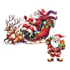 (US Local)DIY Xmas Diamond Painting Wooden Door Pendants Decoration for Feiend Gifts (Elk)