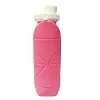 Special foldable water bottle cup with anti-leak valve and reusable BPA-free silicone collapsible travel water bottle cup for gym, camping, hiking, travel, sports, lightweight and durable