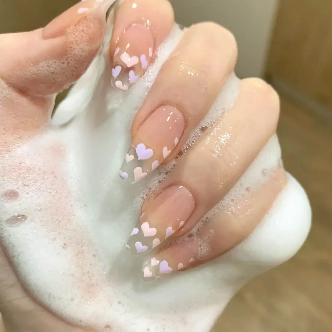 24pcs Butterfly Nail Patch Glue Type Removable Long Paragraph Fashion Manicure Wearable False Nails Patch With Glue Fake Nails-Nail Inspo