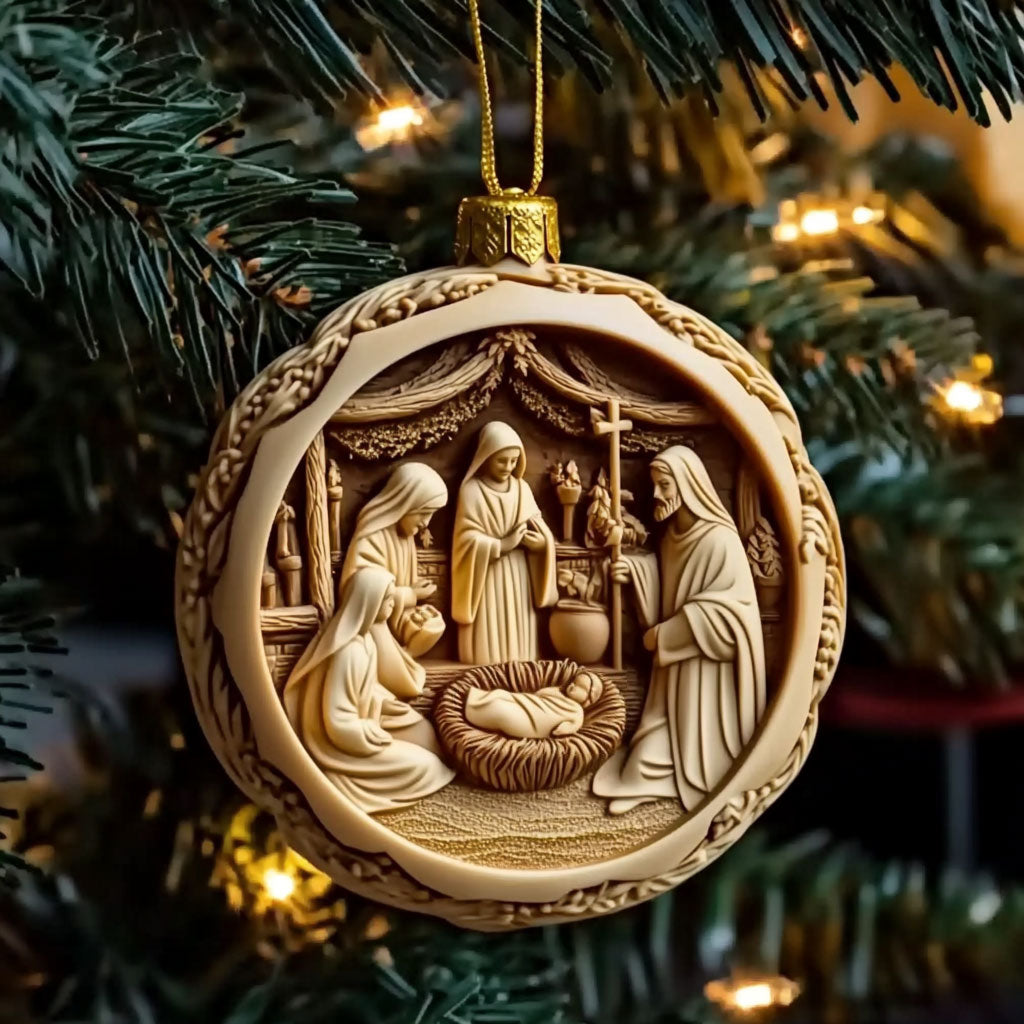 Christian Holy Family WN1610026CL Personalized Christmas Ornament
