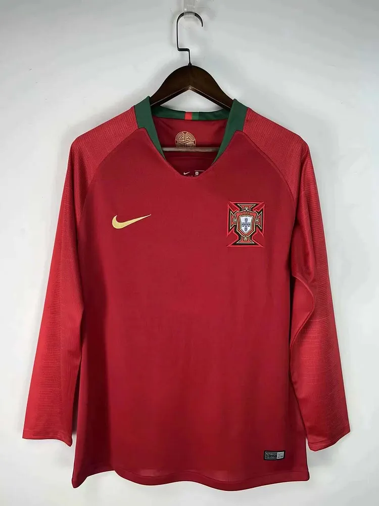 2018 Retro Long Sleeve Portugal Home Football Shirt 1:1 Thai Quality