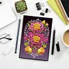 (US Local)50-Page A5 Flower Diamond Painting Notebook for Adult Holiday Birthday Gift