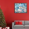 >SALE<5D DIY Partial Special Shaped Drill Diamond Painting Snowman-Blue Decor 40x50cm