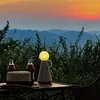 Bedroom Bedside Table Lamp Doll Lamp, Wireless Battery Powered Lamp USB-C Charging Port Bedside Lamp Wood Color Accent, Nightstand Entry Living Room Kids Home Office Small Lamp
