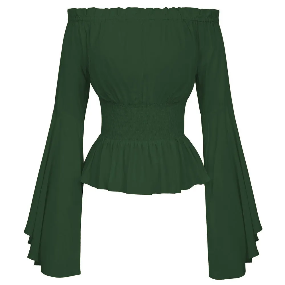 Brownm Polyester Fiber Classic Long Sleeve Women's Top