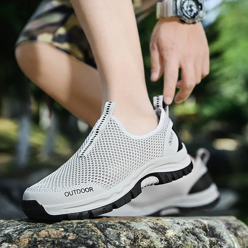 2021 New Men's Vulcanize Shoe Sneakers Summer Mesh Casual Shoes Breathable Rubber Non-slip Outdoor Shoes Men Loafers Footwear