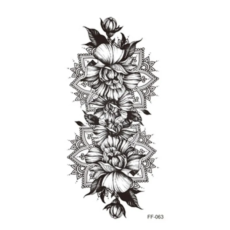 1 Pcs Women Body Chest Art Temporary Tattoo Sticker Big Large Fake Tattoo Sticker Purple Rose Flower Girl Waist Bracelet Tattoos