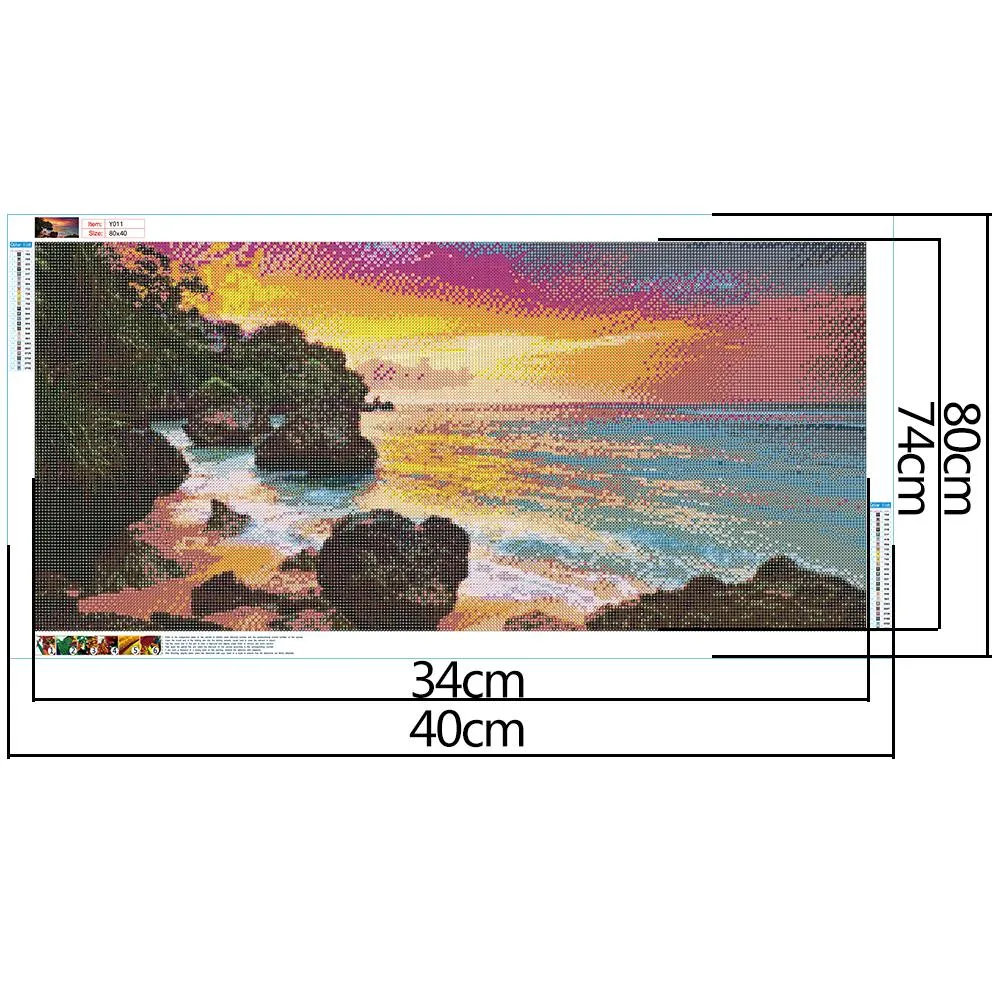 Diamond Painting - Full Round Drill - Beautiful Sea(80*40cm)