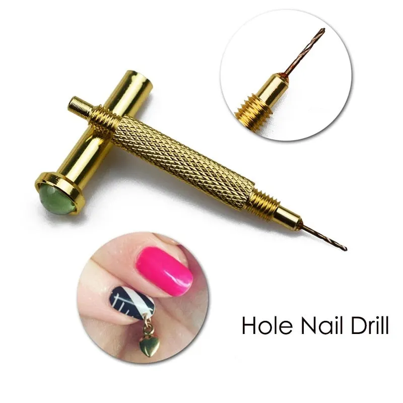 Nail Piercing Dangle Nails Rings Hoop Mix Metal Alloy Loops Drill Hole 3D Jewelry Kit Circles Acrylic Tips Aluminum Jump Ring-Nail Inspo