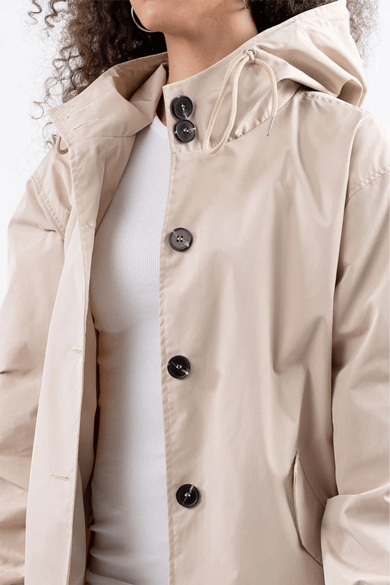 WATER RESISTANT OVERSIZED HOODED WINDBREAKER RAIN JACKET
