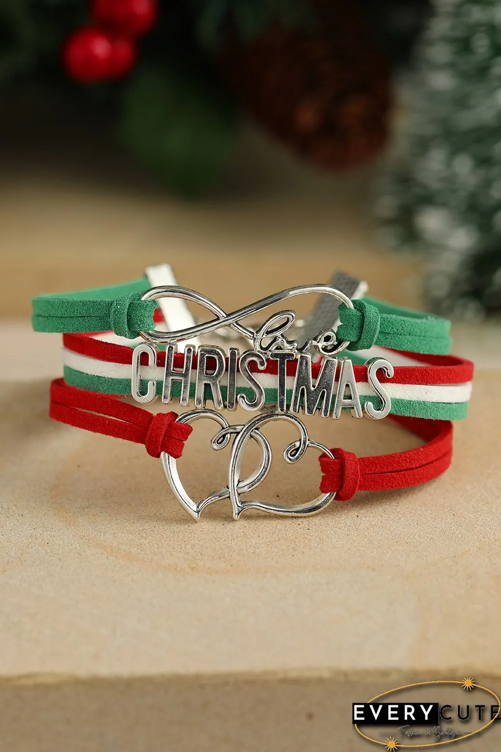 Green Multi-layer Woven Letter Christmas Bracelet