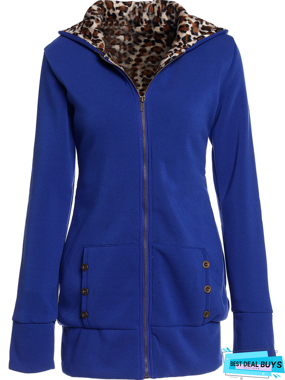 Hooded Leopard Simple Cotton Regular Fit Outerwear