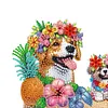 Wooden Special Shaped Three Dogs Family Diamond Art Craft Wall Hooks Home Decor