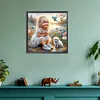 Diamond Painting-DIY Full Round Drill Girl And Dog