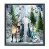Santa Claus And Elk-11CT Stamped Cross Stitch 50*50cm/19.69*19.69in