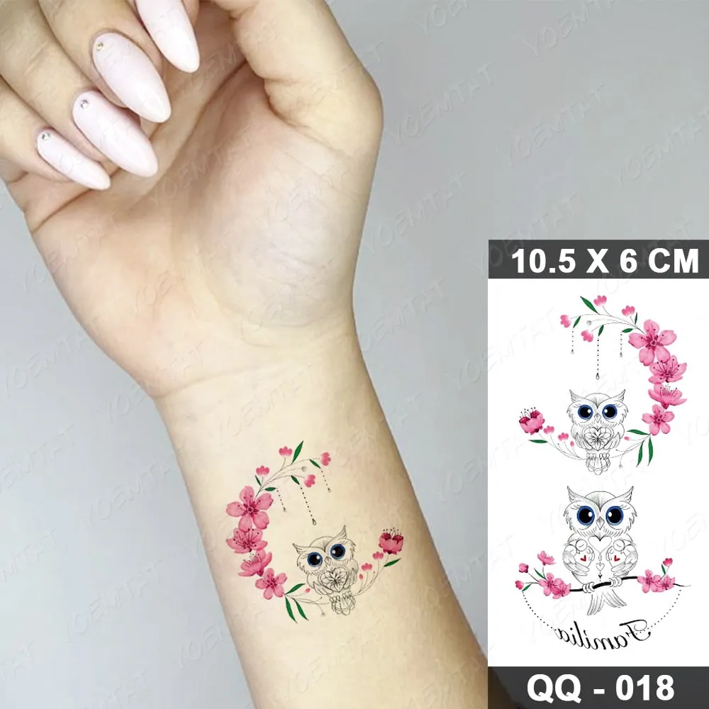 Waterproof Temporary Tattoo Sticker Small Lines Flowers Flash Tatoo Geometry Hand Arm Wrist Fake Tatto For Body Art Women Child