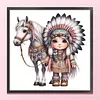 Indian Girl And Horse-11CT Stamped Cross Stitch 40*40cm/15.75*15.75in