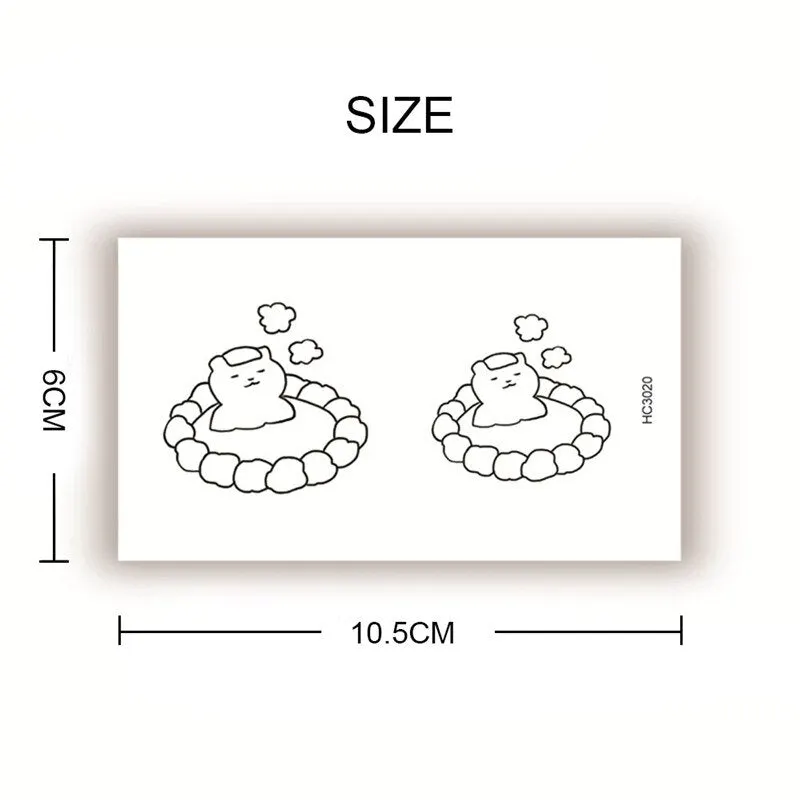 2pcs Geometric Planet Fashion Temporary Tattoo Sticker Cute Rainbow Rabbit Cat Colorful Arm Body Art Large Fake Tattoo Sticker