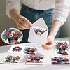 6pcs Diamond Painting Independence Day Flowers Greeting Card with Envelope for Family Friends Holiday Gift Congratulations