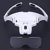 Adjustable Lens Wearing Type Glasses Magnifier Loupe Kit with LED Lights DIY Diamond Art Accessories