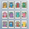 12pcs 5D DIY Full Square Drill Partial AB Drill Diamond Painting Garden Set 16x20cm