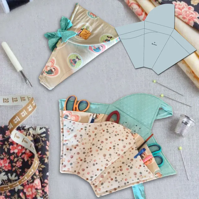 Scissors&Tools Organizer Pouch Template-Tutorial Included