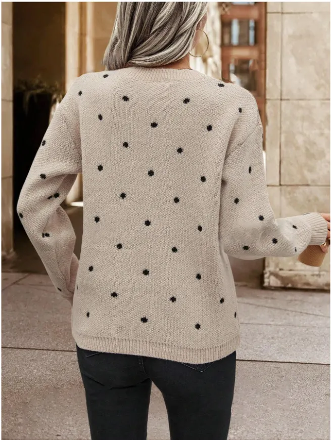 Athvotar Athvotar Point T-Shirt With Long-Sleeved Knitted Jersey Temperament Elegant Loose Sweater