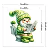 (Small Size)Gnome Goes To Toilet - 18CT Stamped Cross Stitch - 25*25cm