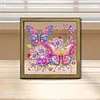 Butterfly DIY Special Shape Double sided Print Clear Diamond Art Kit Wooden Framed Diamond Painting Kit(22x22cm)