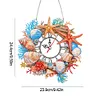 Diamond Painting Acrylic Seashell Starfish 5D Diamond Painting Wreath Clock