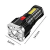 5COB+LED 500LM Portable Flashlight USB Rechargeable Power Display Torch