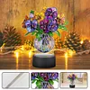(US Local)Acrylic Double Sided Butterfly Vase Diamond Painting LED Night Light for Desktop